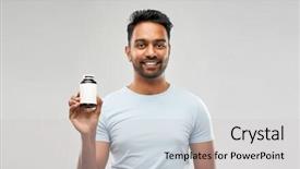  Presentation with drug - Theme having holding jar with some drug background and a light gray colored foreground