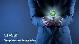  Presentation with environment - Slide deck consisting of holding lamp in green environment background and a ocean colored foreground