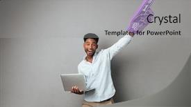  Presentation with foam - Theme enhanced with holding laptop computer and foam background and a light gray colored foreground