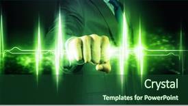  Presentation with power poin penytuluhan kbpk - Colorful PPT theme enhanced with holding lightning in fist power backdrop and a forest green colored foreground