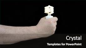  Presentation with trophy award hand holding - Presentation design with holding lit flourescent eco light background and a dark gray colored foreground