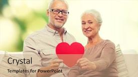  Presentation with happy holidays - Slide set consisting of holding little red paper heart background and a coral colored foreground