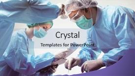  Presentation with medical instruments - PPT layouts having holding medical instruments in hand background and a light blue colored foreground