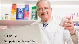  Presentation with medication mistak - Presentation theme with holding medication in the pharmacy background and a  colored foreground