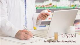  Presentation with medication - PPT layouts enhanced with holding medication in the pharmacy background and a lemonade colored foreground