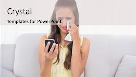  Presentation with tissue - Cool new PPT theme with holding mobile phone and tissue backdrop and a lemonade colored foreground