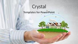  Presentation with dream - Amazing PPT layouts having holding model of dream house backdrop and a  colored foreground