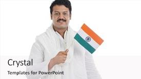  Presentation with india patriotism - Slides consisting of holding national flag of india background and a white colored foreground