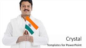  Presentation with india patriotism - Cool new presentation design with holding national flag of india backdrop and a white colored foreground