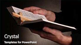  Presentation with open bible - Presentation enhanced with holding open holy russian bible background and a wine colored foreground