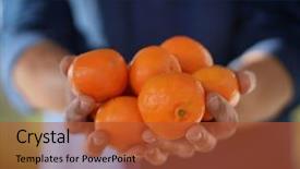  Presentation with vegan organic farming - Presentation design having holding organic oranges and clementine background and a red colored foreground