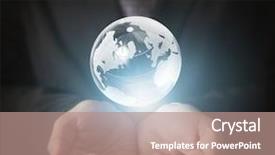  Presentation with earth planet globe - Beautiful presentation theme featuring holding our planet earth glow backdrop and a coral colored foreground