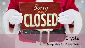  Presentation with santa claus holding scroll paper - Amazing slides having holding page against vintage closed backdrop and a coral colored foreground