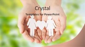  Presentation with heart hands - PPT layouts featuring holding paper female couple pictogram background and a lemonade colored foreground