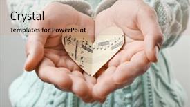  Presentation with music notes - Amazing presentation having holding paper heart with note backdrop and a coral colored foreground