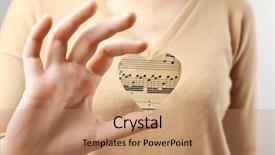  Presentation with music note - Cool new slides with holding paper heart with note backdrop and a coral colored foreground