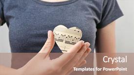  Presentation with music note - Colorful slide set enhanced with holding paper heart with note backdrop and a coral colored foreground