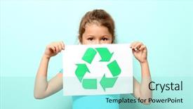  Presentation with recycling paper - Colorful PPT theme enhanced with holding paper sheet with recycling backdrop and a arctic colored foreground