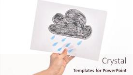  Presentation with forecast - Amazing PPT theme having holding-paper-sheet backdrop and a sky blue colored foreground