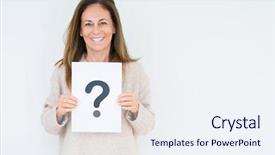  Presentation with cutout paper people standing around globe holding hands - Cool new presentation theme with holding paper with question backdrop and a sky blue colored foreground