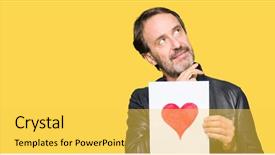  Presentation with paper heart book - Presentation theme having holding paper with red heart background and a  colored foreground