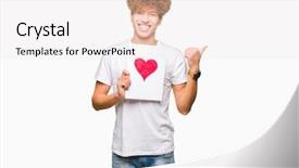  Presentation with paper - Colorful slide deck enhanced with holding paper with red heart backdrop and a  colored foreground