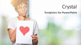  Presentation with thinking brain - Presentation theme enhanced with holding paper with red heart background and a white colored foreground