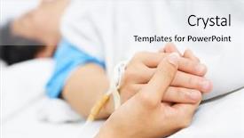  Presentation with bedridden patient - Colorful theme enhanced with holding patient hand in hospital backdrop and a white colored foreground