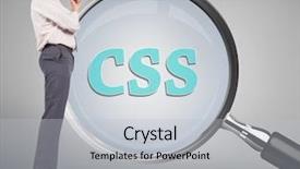  Presentation with css - Cool new PPT theme with magnifying glass showing css backdrop and a light gray colored foreground