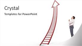  Presentation with pen - Presentation design consisting of holding pen against red ladder background and a  colored foreground