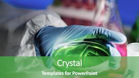  Presentation with making medicine - Colorful presentation theme enhanced with holding petri dish with chemical backdrop and a shamrock green colored foreground