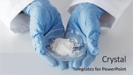  Presentation with clinical chemistry - Audience pleasing PPT theme consisting of holding petri dish with powder backdrop and a light blue colored foreground