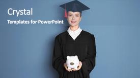  Presentation with piggy bank broken piggybank - Cool new PPT layouts with holding piggy bank on color backdrop and a  colored foreground