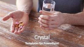  Presentation with healthy lifestyle - Slide deck enhanced with holding pills with cod liver background and a violet colored foreground