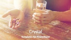  Presentation with healthy lifestyle - Slide set consisting of holding pills with cod liver background and a coral colored foreground