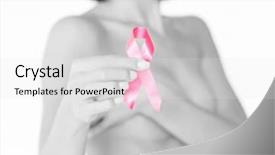 Presentation with pink ribbon breast awareness - Slides with holding pink breast cancer awareness background and a white colored foreground