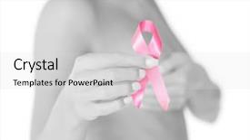  Presentation with pink ribbon breast awareness - Slides consisting of holding pink breast cancer awareness background and a light gray colored foreground