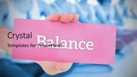  Presentation with car body repairer holding - Presentation theme having holding pink card saying balance background and a lemonade colored foreground