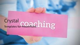  Presentation with saying - Beautiful theme featuring holding pink card saying coaching backdrop and a lemonade colored foreground