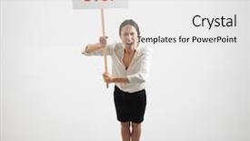  Presentation with stop light - Slide set consisting of holding placard with stop sign background and a light gray colored foreground