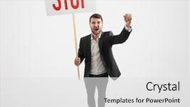  Presentation with stop light - Audience pleasing slide set consisting of holding placard with stop sign backdrop and a  colored foreground