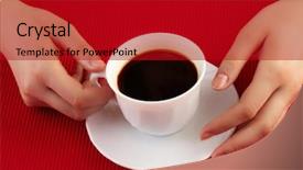  Presentation with couples holding hands - Cool new PPT theme with holding porcelain cup of coffee backdrop and a  colored foreground