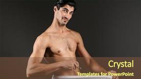  Presentation with razor - Beautiful presentation theme featuring genitalia - image of handsome naked young backdrop and a tawny brown colored foreground