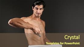  Presentation with image retrieval - Theme consisting of genitalia - image of young man posing background and a tawny brown colored foreground