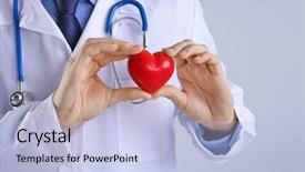  Presentation with hands holding - Cool new presentation theme with holding red heart on light backdrop and a light blue colored foreground