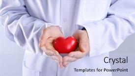  Presentation with holding hands - Slide set having holding red heart on light background and a light blue colored foreground