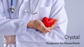  Presentation with heart pulse - Slides having holding red heart on light background and a light blue colored foreground