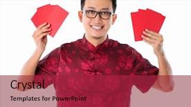  Presentation with chinese new year - Amazing PPT layouts having holding red packets ang pow backdrop and a red colored foreground