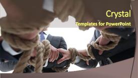  Presentation with rope - PPT theme featuring holding rope forming a circle background and a tawny brown colored foreground