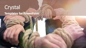  Presentation with hands holding - Audience pleasing theme consisting of holding rope forming a circle backdrop and a coral colored foreground